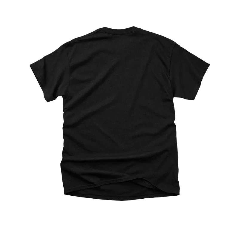 Back view of the plain black Post Malone x Harley-Davidson Chrome Malone graphic T-shirt