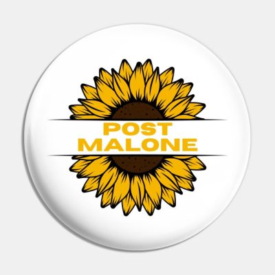 Malone Sunflower Text Logo Pin Official Post Malone  Merch