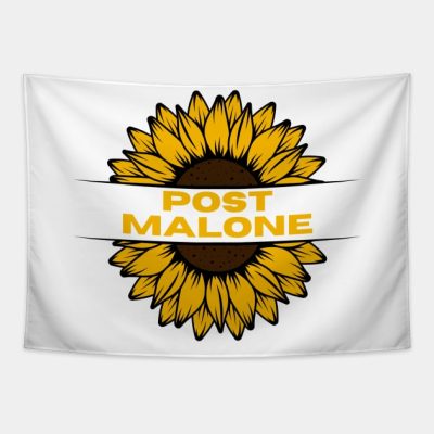 Malone Sunflower Text Logo Tapestry Official Post Malone  Merch
