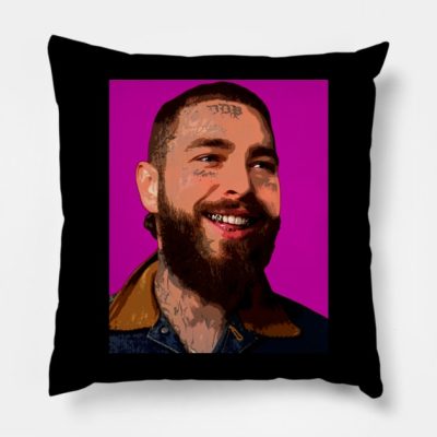 Post Throw Pillow Official Post Malone  Merch