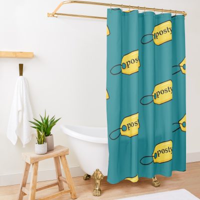 Posty Tag Shower Curtain Official Post Malone  Merch