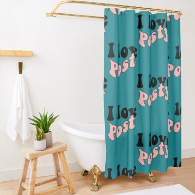 I Love Posty Shower Curtain Official Post Malone  Merch