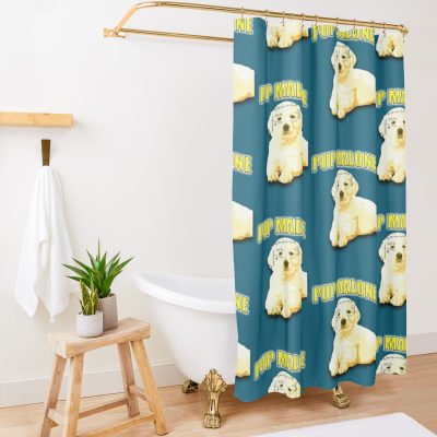 Pup Malone Shower Curtain Official Post Malone  Merch