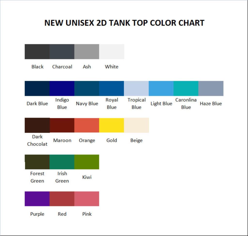 tank top color chart - Post Malone Shop